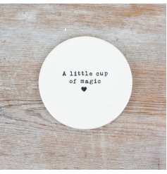 A little cup of magic. A chic embossed coaster with heart detail. A wonderful gift item for many occasions. 