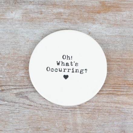 A humorous embossed slogan. Beautifully crafted with an embossed design and heart detail. 