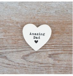 A charming heart token crafted specially for dads.