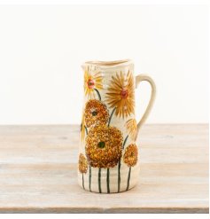 This rustic and warming jug exudes gorgeous colours of burnt orange and buttercup yellow