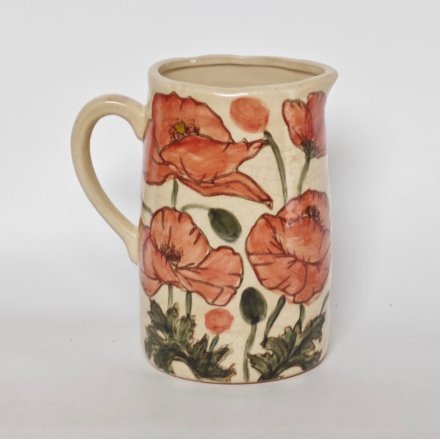 Poppy Design Jug Vase, 19.5 cm