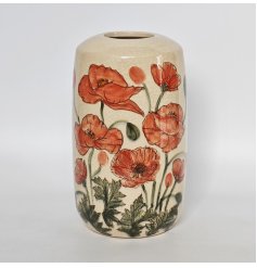 Create a gorgeous floral display with this glazed Poppy design vase.
