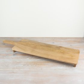Sturdy wooden chopping board, roomy and stylish, perfect for a clean, efficient kitchen setup.