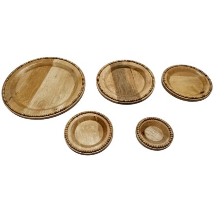 Circular Wooden Plate, 30cm