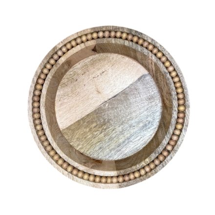 a charming wooden beaded plate 