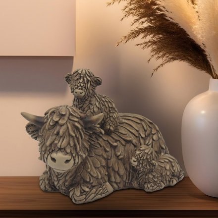 Hughie Highland Cow Family, 12cm