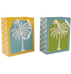 Brighten your gift-giving with this palm tree gift bag