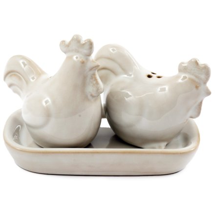 S/2 Brocante Chicken Cruet Set