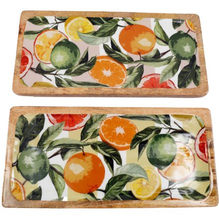 2/A Citrus Enamelled Tray, 40cm 