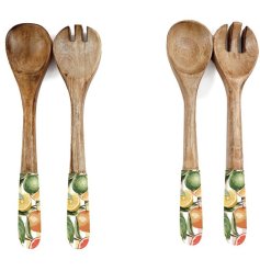Brighten your table with this set of 2 vibrant Citrus Salad Servers for style and color.