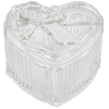 Glass Bow Trinket Pot, 9.5cm 