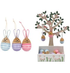 Enhance your Easter decor with a charming rabbit and stand decoration.