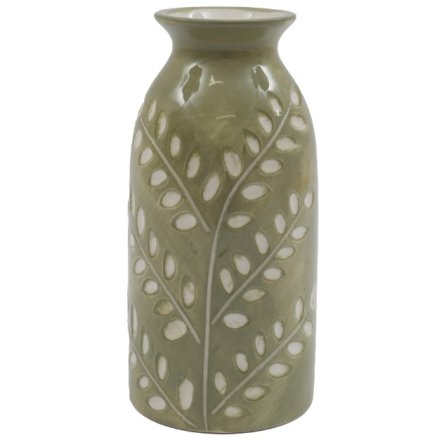 Small Green Vase, 15.5cm 