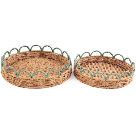 Scalloped Edge Trays Set of 2