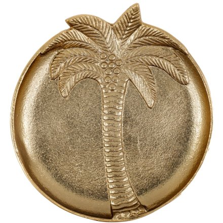 22cm Gold Palm Tree Trinket Dish