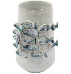 Beautiful coastal-themed 3D fish vase with intricate details.