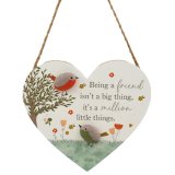 View 15.5cm Songbird Heart Hang Decoration Details Add a charming touch to your home or garden with this 15.5cm Songbird Heart Hang Dec