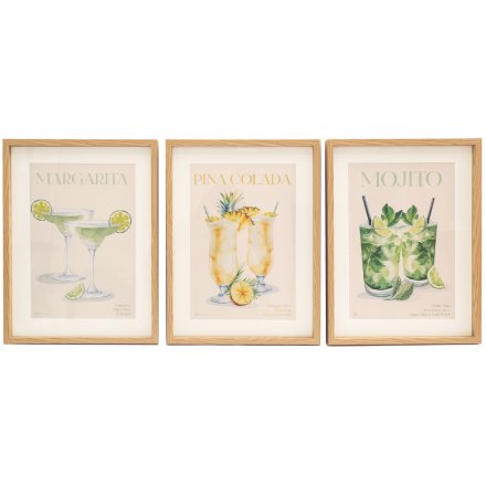 Cocktails Wall Art, 40cm 