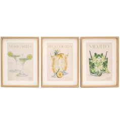 Add a splash of colour with this vibrant Cocktails Wall Art! 