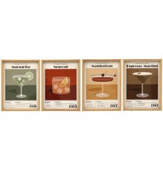 Brighten your room with this vibrant Cocktails Wall Art.