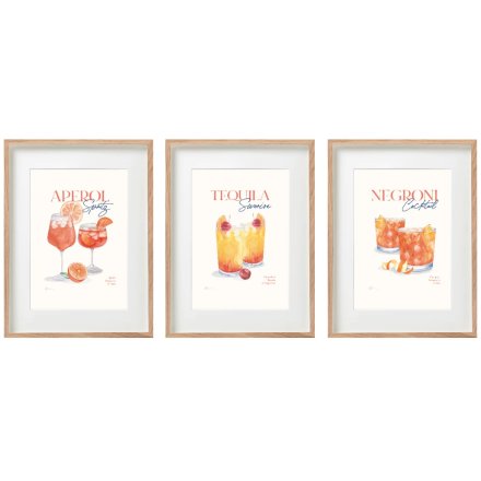3/A Cocktails Wall Art, 40cm 