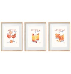 Add a vibrant splash of zest to your space with this striking 30x40 Orange Cocktails Wall Art