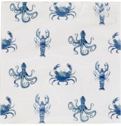 Add a splash of seaside charm to your table with Pk20 Sealife Napkins, featuring playful blue crab designs