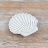Elegant white shell dish, perfect for small treats or decorative accents