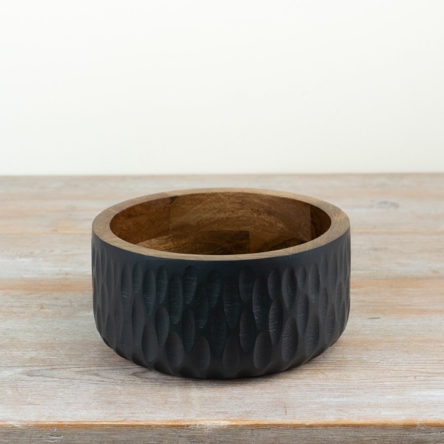 Enhance your space with the timeless charm of this wooden decorative bowl.