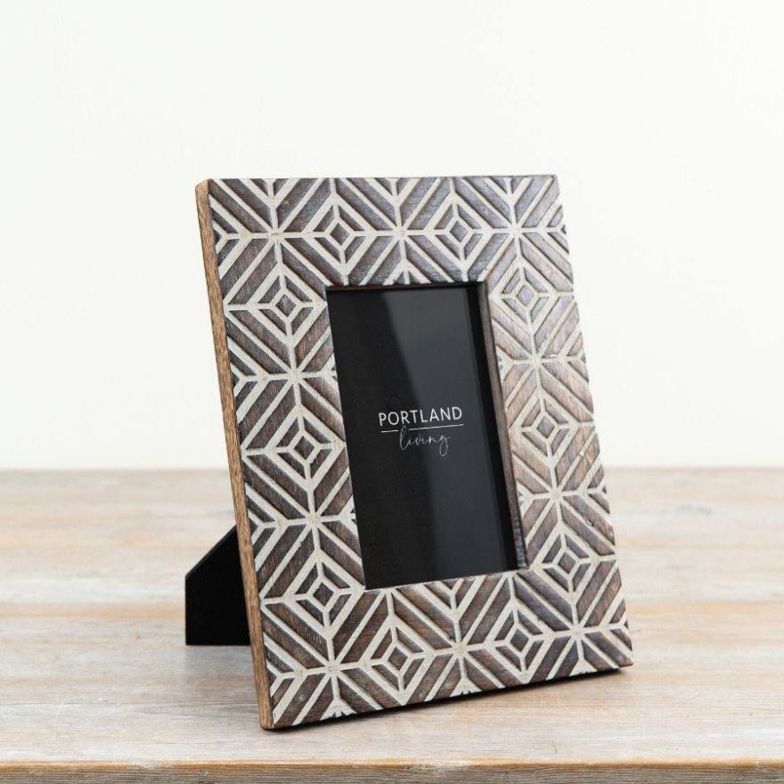 28cm White Wash Photo Frame