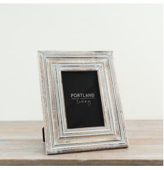 a rustic style white washed frame 