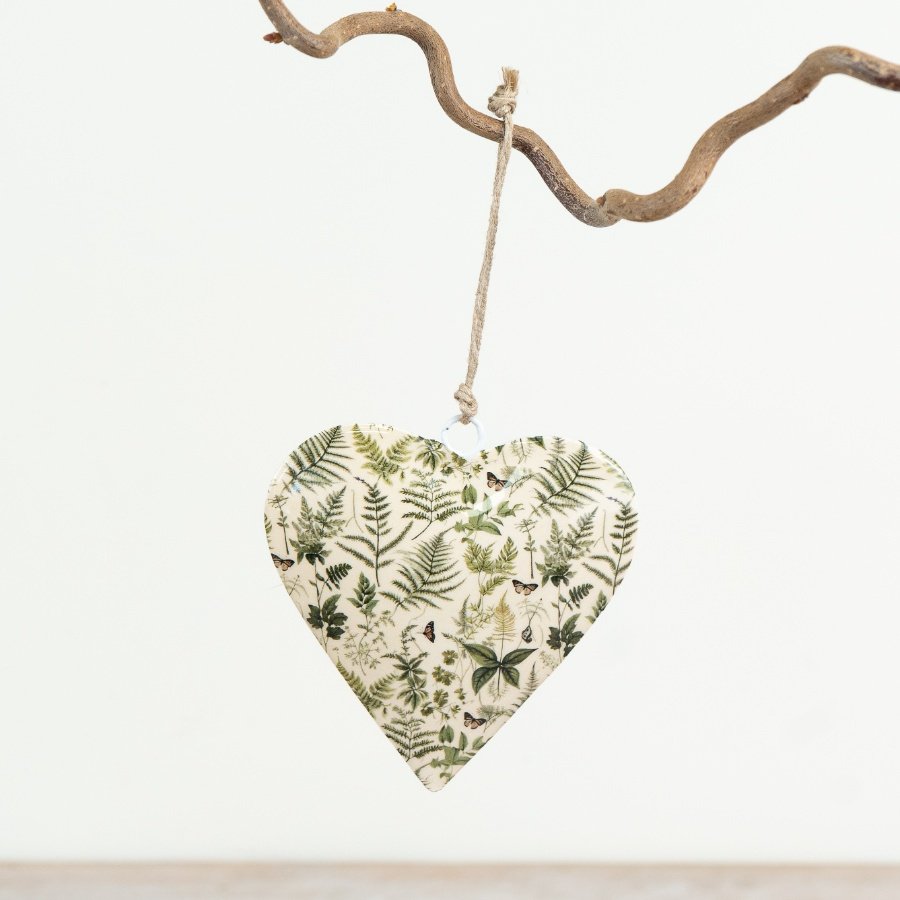 Enamel heart ornament for hanging decoration.