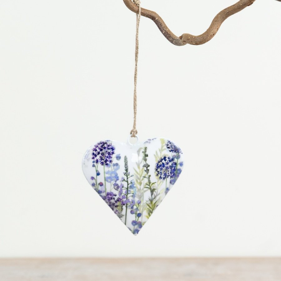 Chic hanging heart ornament in soothing lavender shade