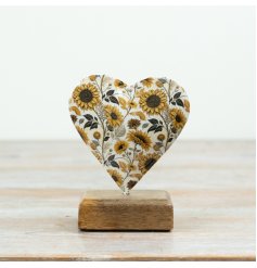 Brighten any space with this charming Sunflower Heart on Base