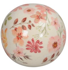 Adorable floral-themed round ornament decoration