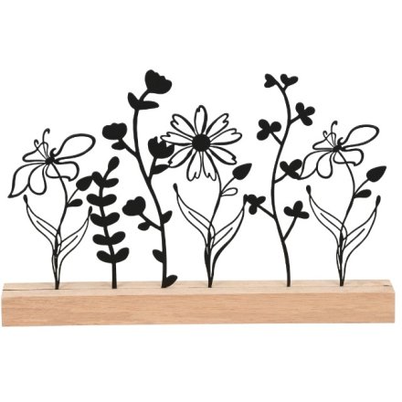 Iron Blossom Field Black Iron Deco, 20.5cm 
