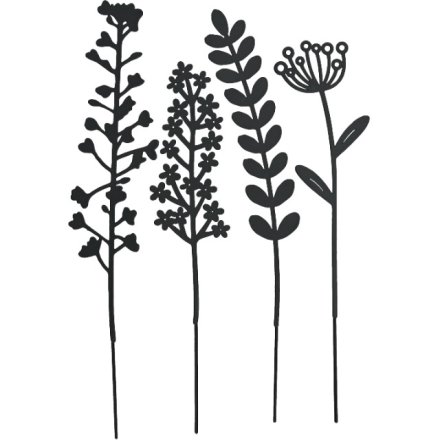 S/4 Black Flower Garden Stake