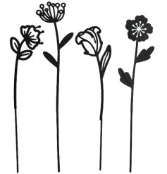 Add a touch of elegance with the Blossoms Set—black iron blooms in varying sizes