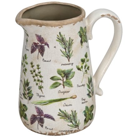 Distressed Herb Jug, 23.5cm