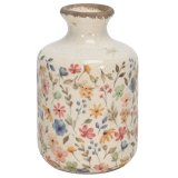 a charming floral design stoneware vase 