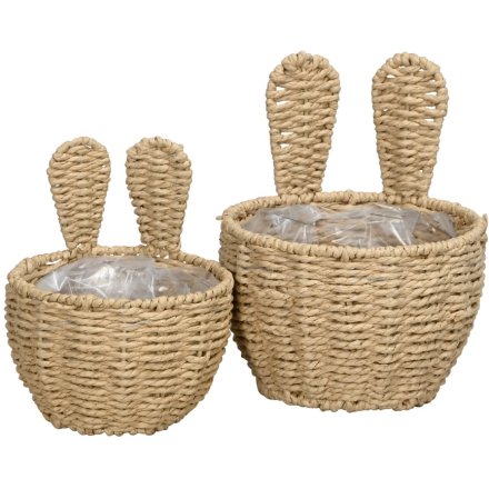 S/2 Rabbit Basket, 22cm 