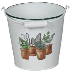 a charming bucket planter 