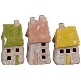 View 3/A House Deco, 11cm Details a stoneware light up house