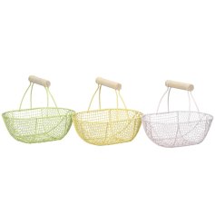 a stylish metal storage wire basket 