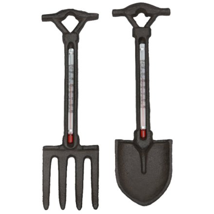 Cast Iron Spade & Fork Thermometer Set 
