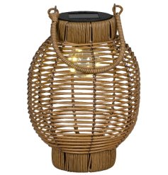 Illuminate your garden with this charming wicker LED hanging lantern