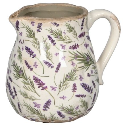 Stoneware Lavender Jug, 16cm