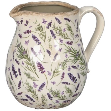 Stoneware Lavender Jug, 20cm