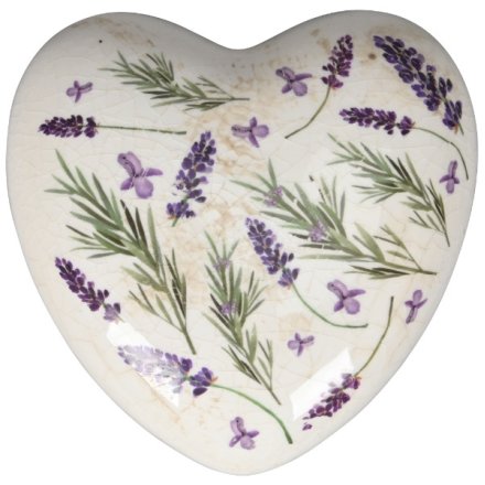 Lavender Stone Heart Deco,11.5cm 