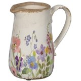 rustic flower scene jug vase 